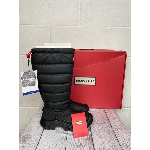 Hunter‎ Intrepid Tall Snow Boots Waterproof Winter Black US 7
